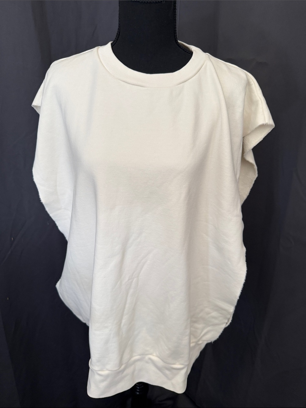 OAK Cream Boxy Short-Sleeve Sweatshirt